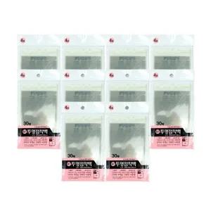 투명접착백 4호(100x140+30mm 30매) 10개 투명접착백 투명비닐 접착비닐 포장비닐 선물 비닐봉투
