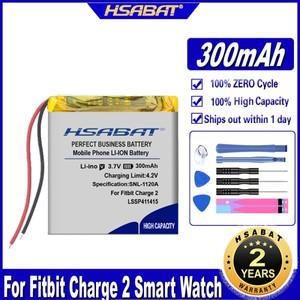 HSABAT 스마트워치 배터리 핏비트 충전 2 워치 LSSP411415 300mAh
