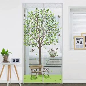 [다샵] 현관형 방문형 EVA 일체형자석 방풍 바람막이 커튼 벤치 투명 90x210cm+찍찍이테이프 6EA+오픈고정자석(색상랜덤) 2SET
