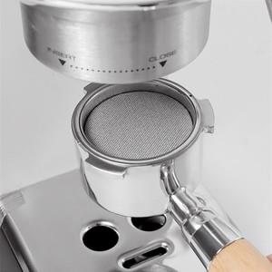 49515358mm 재사용 가능 커피 퍽 스크린우드 베이스 포함 단일 레이어 필터 메쉬 핸들 Portafilter 스크린