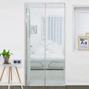 [다샵] 현관형 방문형 일체형자석 방풍 바람막이 커튼 투명 90x210cm+찍찍이테이프 6EA+오픈고정자석(색상랜덤) 4개