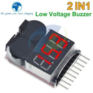 TZT 1/3pcs 1-8S Lipo/Li-ion/Fe RC 헬리콥터 비행기 보트 등 배터리 전압 2 IN1 테스터 버저 경보
