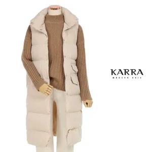 KARRA 하이넥포켓롱패딩베스트_A3F1503