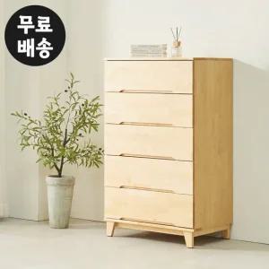 로하 자작나무 높은 옷 서랍장 원목 5단 체스트 서랍
