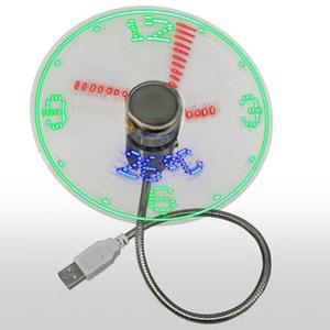 USB 전원 LED 시계 팬 시간 온도 디스플레이 금속 미니 선풍기 유연한 구스넥 노트북 PC 노트북용