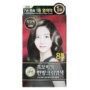 엘지 리엔 염색약 흑모비책 한방크림염색 흑갈색 1개
