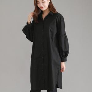 빅퍼프롱셔츠 빅사이즈여성의류 가을신상품 롱남방