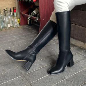 SOVO 카리브 스퀘어 롱부츠 6cm