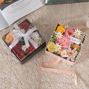카네이션 조화 플라워박스 러브솝set 14cm 2컬러 꽃 어버이날 스승의날 테이블 장식 감사 선물 행사 소품