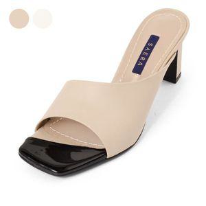 [갤러리아] 세라 여성 수제화 뮬 슬러퍼 샌들힐 S20M008 베이지 7CM
