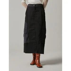 [하프클럽/이앤씨]EnC 블랙 포켓 밴딩 롱 ENWH32402L