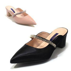 [갤러리아] 세라 여성 백화점 수제화 소가죽 뮬 블러퍼 샌들힐 S24M005 컬러 2종 5CM