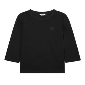 헤지스 여성 24FW 블랙 자수장식 면 7부소매티셔츠 HSTS4CC70BK