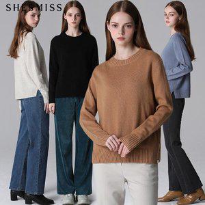 [쉬즈미스]SHESMISS)] 울 블렌드 라운드넥 니트 (택가격:168000원)