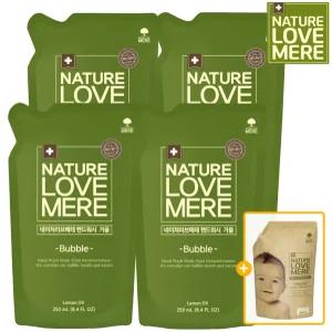 네이쳐러브메레 유아 핸드워시 거품리필형 250ml 4팩 (GIFT) 500ml 세제 리필 (오리지널향)