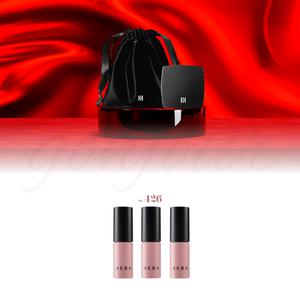 헤라 손거울 벨벳 파우치 set & 헤라 센슈얼 파우더 매트 리퀴드 426호 얼그레이 1.4g 미니 3개 세트