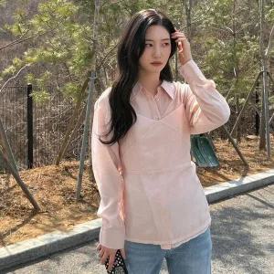 [온앤온](강남점)[정채연 착용] 쉬어 뷔스티에 셔츠 NEW5XB329