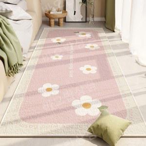 침대 사이드 카페트 소품 좁고 카펫트 아이방 웨이브 달떵 60x120cm 폭좁은 잔디러그