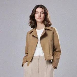 금강모피 25F/W 봄 가을 스웨이드 라이더 자켓 KSR-203 베이지