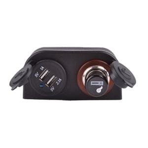 exLED 상단 커버형 멀티 2구 12v 아웃렛 시스템 USB 충전 2포트+시거짹 11650