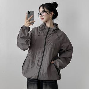 고프코어 오버핏 후드 여름 바람막이 ou-4139c