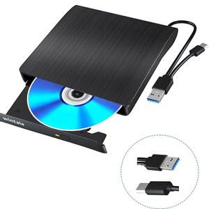 윈테일 외장 드라이브, 휴대용 3D 블러레이 외장 DVD 드라이브, USB 3.0 및 Type-C 듀얼 포트 버너, PC Windows XP/7/8/10/11 MacOS용 블러레이 드라이브
