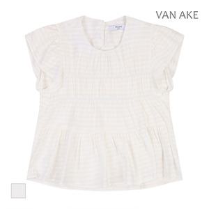[반에이크] 프릴체크 민소매 블라우스_VB38BLUG10Z