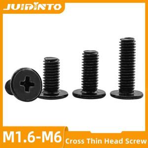 JUIDINTO 크로스 초박형 웨이퍼 플랫 헤드 나사 M1.2 M1.4 M1.6 M2 M3 M4 M5 노트북 노트북 용 탄소강 소형
