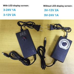 조정 가능한 AC 220V ~ DC 3V-12V 1A 2A 5V 6V 8V 9V 10V 21V 전원 충전기 어댑터 LED 화면 디스플레이 레