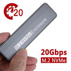 20Gbps M.2 NVME 인클로저 USB GEN 2X2 유형 C SSD 인클로저(2230/2242/2260/2280 M/B M 키 외부 케이스 B