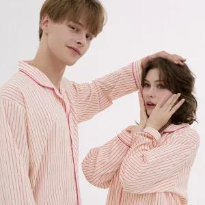 실크핏 러브썸 긴팔 커플 잠옷 세트