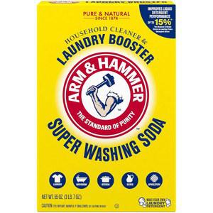 ARM & HAMMER 슈퍼 워싱 소다 가정용 청소기 및 세탁 부스터, 55온스 박스