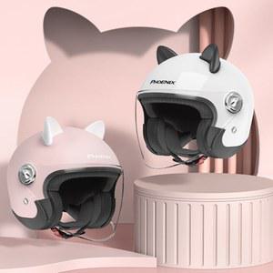 고양이헬멧 미니 오토바이 스쿠터 강아지헬멧 페인트 디스플레이 분홍색 귀여운 커플용 범용