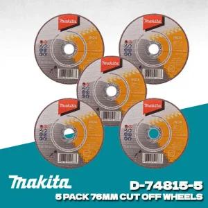 3인치그라인더날 MAKITA D-74815-5 스틸 금속 절단 휠 DMC300 가정용 76mm 5팩 원형 톱