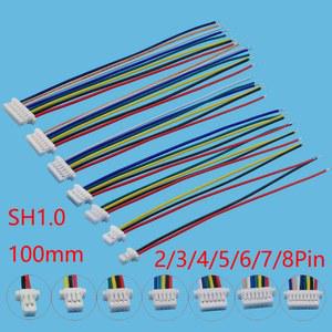 5/10Pcs SH 1 0 JST SH1 2/3/4/5/6/7/8 핀 암 플러그 와이어 터미널 케이블 커넥터 단일 전 인 28AWG 10cm