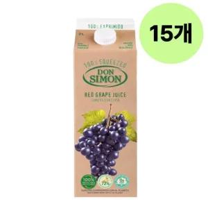 돈시몬 착즙 주스 적포도 간식 과즙 음료 팩 2L 15개