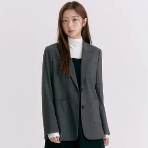 로엠 테일러드 세미오버핏 자켓_RMJKE4TR12
