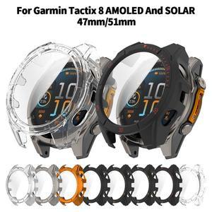 Garmin Tactix 8 용 PC + 유리 케이스 51mm 47mm 스마트 시계 보호 범퍼 커버 화면 필름
