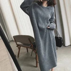 루즈핏 데일리패션 후드원피스 부드러운 깔끔 니트