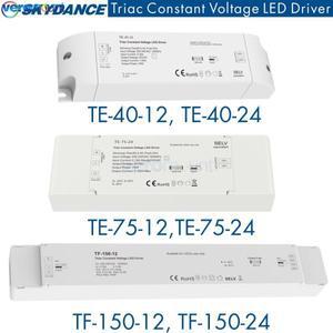 Skydance 40W 75W 150W Triac 디밍 정전압 LED 드라이버 푸시 스위치 DC12V 24V 가능 전원 공급 장치 위상