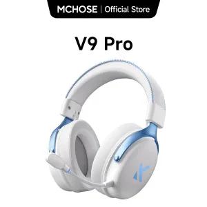 MCHOSE V9 Pro 무선 게임용 헤드셋 서라운드 사운드 헤드폰 소음 차단 마이크 PS5 PC 스위치용 낮은 대기