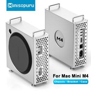 Mac Mini M4 스탠드 용 알루미늄 합금 컴퓨터 케이스 소산 Mac mini M4 /M4 Pro 액세서리 용 안티 드롭 데스크탑 마운트