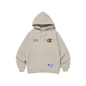 챔피온 CHAMPION 슈퍼 플리스 그래픽 후드 티셔츠 Cream CKTS4F512CR 334109