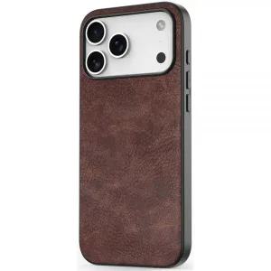SALAWAT for iPhone 17 Pro Case Slim PU Leather Vintage Shockproof Phone Cover Lightweight Premium So