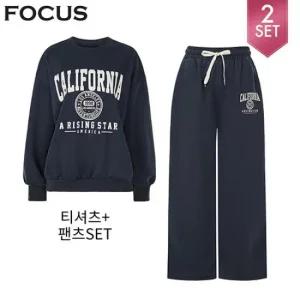 [2SET] 박시 맨투맨 티셔츠+레터링 팬츠 SET_VF5F1TS6541