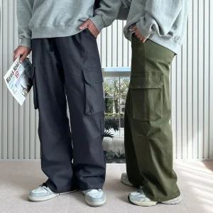 남성 와이드 스타일 허리 밴딩 카도 통 넓은 팬츠슬렉스 커플바지 여자 남자 츄리닝 런닝복 긴바지 밴팬츠