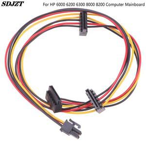 4 핀-2 포트 HDD SSD SATA 전원 소켓 케이블 커넥터, HP 6000 6200 6300 8000 8100 8200 컴퓨터 메인 보드 ATX PSU