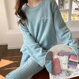 골지 수면 세트 7color / 겨울 밍크 극세사 잠옷 파자마 [상의+하의] 셋업
