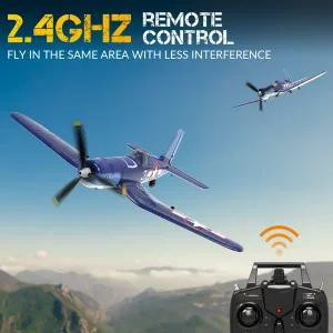수집품 RC F4U 해적 비행기 2.4Ghz 4CH 400mm 날개 길이 원 키 곡예 RTF 원격 제어 항공기 장난감 어린이