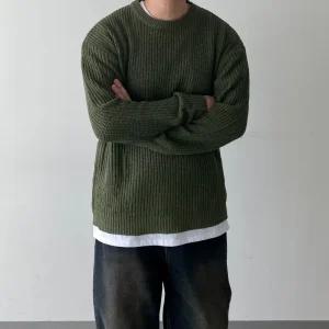 [모노폴로지]하찌 오버핏 가을 겨울 봄 두꺼운 라운드 니트 3color
